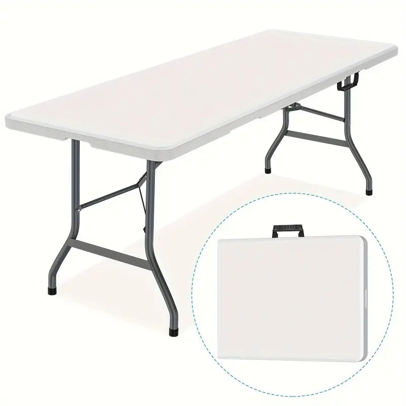 Mesa Plegable Blanca Transportable Lavable 180 Cm