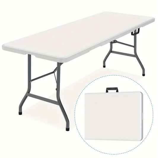 Mesa Plegable Blanca Transportable Lavable 180 Cm