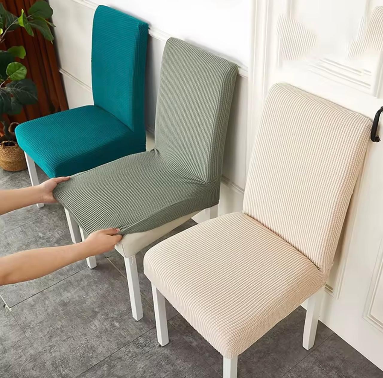 Fundas de silla tela gruesa texturizada cuadrille