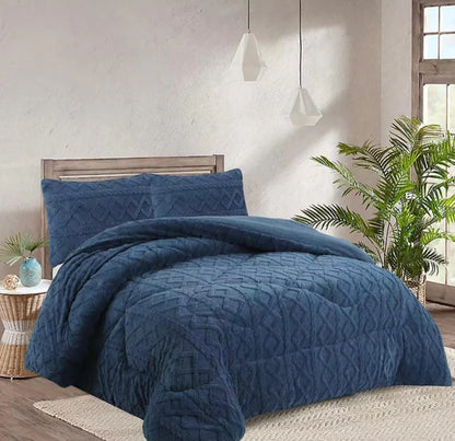 Cubrecama invierno plush chiporro trenzado 2 plazas